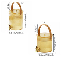 High Temperature Resistant Refrigerator Drink Dispenser with Spigot Large Capacity Fruit Infused Water Dispenser Wide Mouth Iced Tea Pitcher with Faucet Portable Handle for Countertop