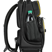 Side Mesh Pockets Molded Base Tool Backpack Padded Straps Multi Pocket Tool Organizer Backpack Structured Rectangular