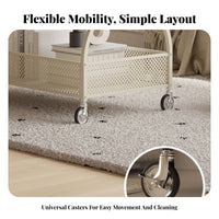 safety glass surface 2-Tier Rolling Table Space-Saving dual-level Rolling trolley Table With Storage Shelf Living Room Furniture Minimalist Design for Small Apartment Dwellers, homeowners, Office Workers, Bedroom, Balcony