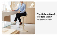 Minimalist Design Upholstered rotating Stool with Backrest Height Adjustable Upholstered rotating Stool Integrated Footrest Bar Chair Padded Seat for Adults, Homeowners, Business Owners, Boutique, Reception Desk, Restaurant, Kitchen Counter