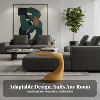 Nordic Design Bedside Table Modern Aesthetic Bean-Shaped End Table Minimalist aesthetic Nightstand Irregular Shape for Apartment Dwellers, Homeowners, Students, Living Room, Bedroom, Small Spaces, Entryway