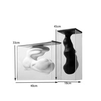 Abstract Tabletop Vase Centerpiece Sculptural Home Decor Clear Acrylic Vase Ornament for Desktop, Living Room