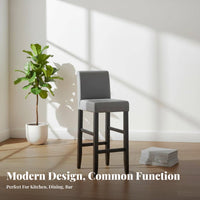 Modern Minimalist Design High Stool with spinerest European design High Chair with spinerest Integrated Footrest Seating Furniture Sturdy Frame for Homeowners, Adults, Home Bar, Cafe, Kitchen, Dining Room