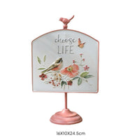 Wooden Birdhouse Ornament Painted Birdhouse with Floral Motif for Gardeners