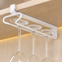 Wine Glass Holder, Hanging Glass Holder, Glass Holder Under Cabinet, 31cm, Matte, Drill-Free, Modern, Space-Saving