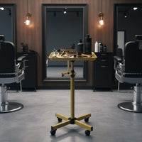 Mobile Tool Stand Stable Base Hair Stylist Tray Stand Adjustable Rolling Salon Tray for Barbers, Estheticians