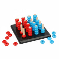Early Learning Wooden Four in a Row Game Hand-Eye Coordination Training 3D Connect Four Game Eco-Friendly Paint Educational Toy for Preschoolers, Kids, Toddlers, Kindergarten, Classroom, Playroom