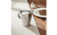 With Lid Stainless Steel Gravy Boat Easy to Pour Lidded Sauce Jug Sturdy Tableware Dishwasher Safe for Restaurant, Bbq