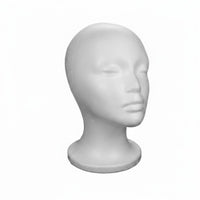 Flocked Finish Available Foam Mannequin Head Lightweight Foam Hairpiece Head Stable Base Hairpiece Styling Block Professional Grade for Cosplayers, Hairdressers