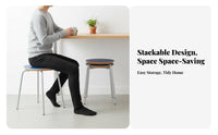 Bauhaus Aesthetic Four-Legged Circular Stool Stackable Round Four-Legged Wooden Seat Minimalist Design Household Furniture Sturdy and Long-Lasting for Apartment Dwellers, Homeowners, Dining Room, Kitchen, Bedroom, Entryway