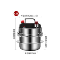 Mirror-Finished Mini Pressure Cooker Easy to Clean Stainless Steel Pressure Cooker Food-Grade Kitchenware Rust-Resistant