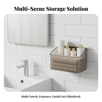 Adhesive Surface surfaceMount Organizer Multifunctional Ribbed Container Drill Installation Home Organization for Renters, Vanity Area, Cacontaineret