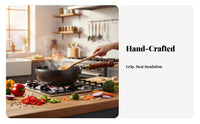 Hand Hammered Iron Wok Easy to Clean Hand Hammered Wok Deep Stir Fry Pan Included Cookware Anti-Scald Handle