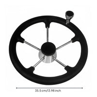 Foam Alloy Stainless Boat Steering Wheel Speedboat Steering Wheel Polished Surface Easy to Operate