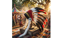 Native-Inspired Costume Headdress with Feathers Colorful Feather Headpiece with Headband Multicolor Feather Headpiece Woven for Cosplayers, Performers, Photo Shoots, Stage Performances