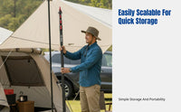 Aluminum Alloy Tent Pole, Telescopic Awning Support, Outdoor Rod, Portable, Windproof, Adjustable, with Storage Bag