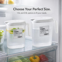 Refrigerator Cold Water Pitcher with Spout, Large Capacity Heat-Resistant Fruit Tea Beverage Dispenser for Iced Drinks