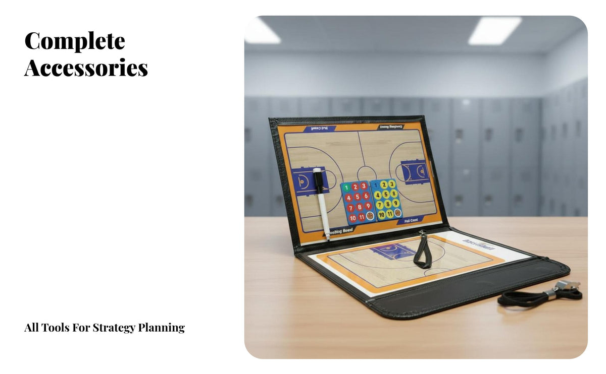 Double-Sided Design Attractive Soccer Coaching Board PU Leather Cover Foldable Football Board Includes Accessories for Game Day