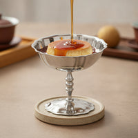 Dessert Cup with Pedestal Polished Metal Pudding Cup Food-Grade Sundae Dishes for Hosts, Dinner Parties, Afternoon Tea