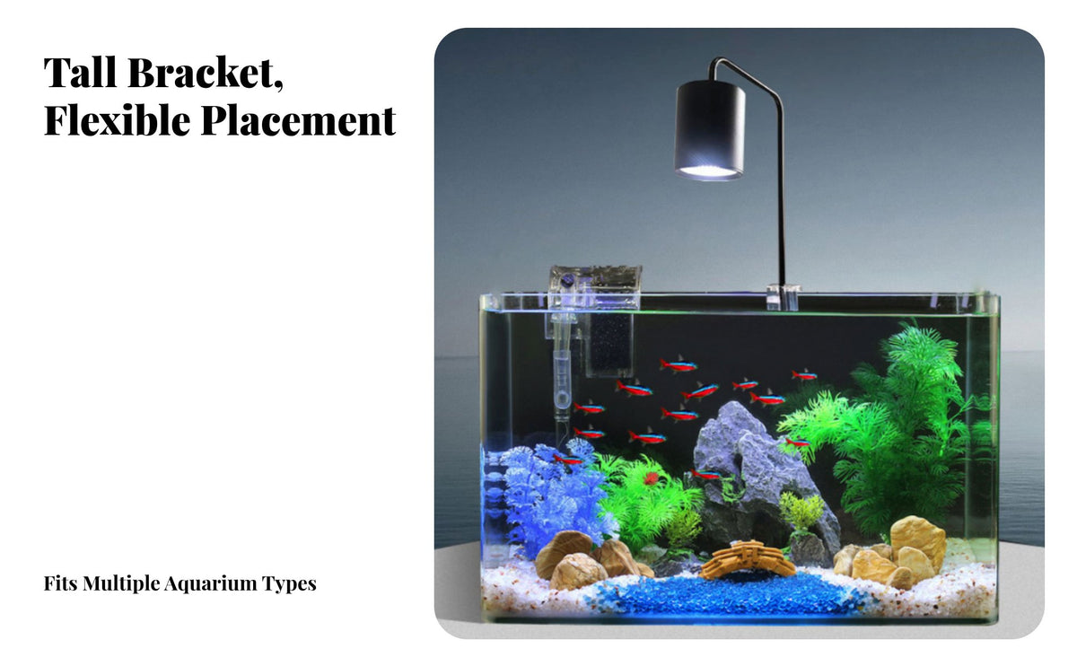 LED Aquarium Focused Light Adjustable Height & Angle Aquatic Plant Grow Light High Brightness Full Range Planted Tank Light for Underwater Gardening