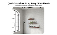 Modern Design No-Drill Floating Shelf Easy to Install Floating Wall Shelf Space-Saving Display Ledge Multi-Functional for Renters, Students, Homeowners, Living Room, Bedroom, Home Office, Bathroom
