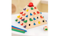 Pyramid Shape Sorter Smooth Edges Wooden Shape Sorter Fine Motor Skills Geometric Matching Blocks