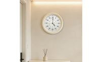 Dual Scale Analog Wall Clock Black Hands Round Wall Clock Large Numerals Room Decoration Central Mount