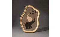 Gold-Toned Crystal-Ceramic Picture Textured Picture with Wood Backboard Layered Plaque Neutral for Bedroom