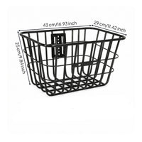Easy to Install Rear Basket with Mounting Hardware Heavy Duty Rear Bike Basket Long-Lasting Rigid for Commuters, Shopping Runs