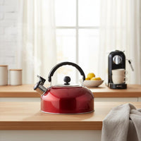 Stainless Steel Whistling Kettle Multi-Cooktop Compatible Whistling Tea Kettle Hot Water Pot Easy Grip Handle for Hotel