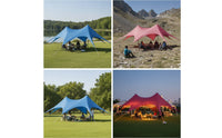 Star Canopy Tent Waterproof Two-Peaked Tent Tear-Resistant for Group Camping
