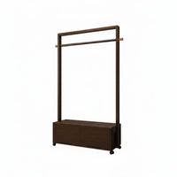 Stable Frame Rolling Clothing Rack Portable Mobile Clothes with Storage Cabinet Easy Assembly High Load Capacity for Apartment Dwellers, Homeowners, Bedroom, Entryway, Dressing Room, Retail Shop