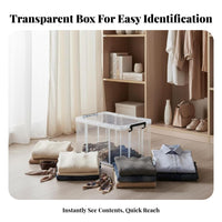 Clear Plastic Storage Box With Lid Clear Plastic Storage Bin Stackable Organizer Box Long-Lasting Portable for Families, Closet
