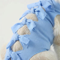 Cat Recovery Suit with Tie Straps, Round Neck Post Surgery Cat Suit and Cat Belly Protector, Suit Abdominal for Anti Licking Daily Use Comfort