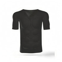 Muscle Shirt with Removable Inserts Fit Muscle Shirt with Chest and Shoulder Pads Stretch Physique-Defining Tee for Stage Performances