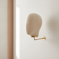 Mannequin Head with Wall Golden Finish-Tone Hairpiece Stand Compact Hat Stand for Boutiques, Studios