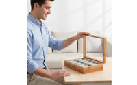 Bamboo Watch Collection Box Clear View Lid Wooden Watch Box Individual Organizer Debris-Resistant Removable Pillows for Men