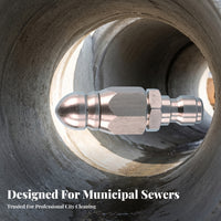 Polished Metal Pressure Washer Sewer Nozzle Hexagonal Body