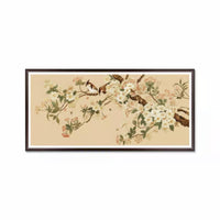Traditional Symbolism Chinese Type Cross-Stitch Kit Beginner Friendly Bird and Flower Needlepoint Kit Vivid Colors for Living Room, Bedroom
