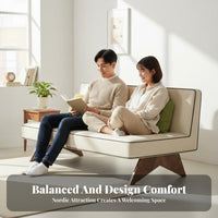 Minimalist Design Armless Convertible Sofa Space-Saving Adjustable Futon Loveseat Multi-Functional Home Furniture High-Density Foam Cushion for Apartment Dwellers, Young Adults, Homeowners, Living Room, Small Areas, Bedroom