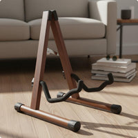 Universal Fit Wooden V-Shaped Guitar Stand Stable V-Shaped Guitar Stand Easy to Assemble Musical Instrument Support