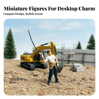 1/64 Fishing Figure Collectible 1/64 Scale Fishing Figure Dynamic Poses Miniature Fisherman Model for Collectors, Hobbyists