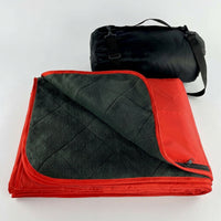Picnic Blanket and Waterproof Camping Mat for a Family Picnic, Thickened Polyester Beach Blanket with Fleece Lining, Large Foldable Carry Bag