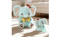 Stuffed Elephant with Bow Tie Cute Elephant Stuffed Animal Soft Fuzzy for Children, Nursery, Playroom