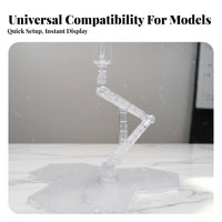 Transparent Model Display Stand Wide Compatibility Posing Stand Adjustable Action Figure Holder Easy Assembly for Desk, Shelves