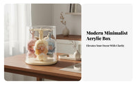 Acrylic Case Transparent Cover Rotating Doll Display Stand Dustproof 360 Rotating Display Rack for Collectors, Teens, Desktop, Desk, Shelves