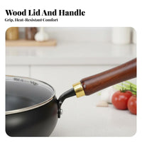 Flat Bottom Wok Pre-Seasoned Chinese Iron Wok Chinese Iron Pot Large Capacity Stir-Fry Pan Traditional Design
