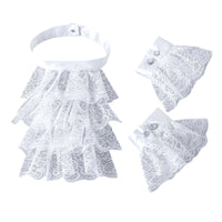 Lace Bib with Cuffs Vintage-Themed Lace Jabot Gothic Historical for Actors, Photography Props
