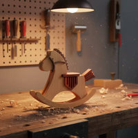 Wooden Rocking Horse DIY Assembly Rocking Horse Desktop Toy for Hobbyists, Makers, Home Decor