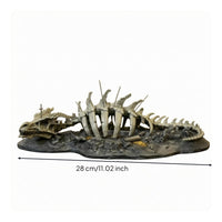 Resin Dragon Skeleton Ornament Sleek Dragon Bone Aquarium Decor Textured Skeleton Aquarium Ornament Long